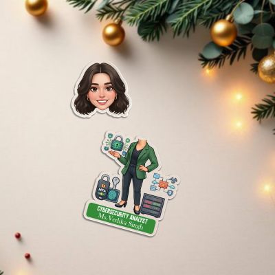 Cybersecurity Analyst Bobblehead Caricature with Battery Powered Moving Head Tabletop Décor for IT Professionals & Hackers Gift for Tech Graduation & Cyber Security Experts